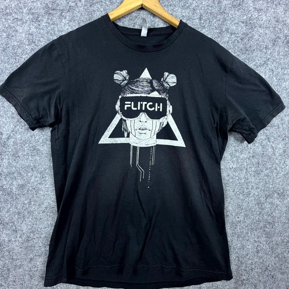 Flitch Graphic Next Level Apparel T-Shirt Men Large Black Crew Neck Short Sleeve